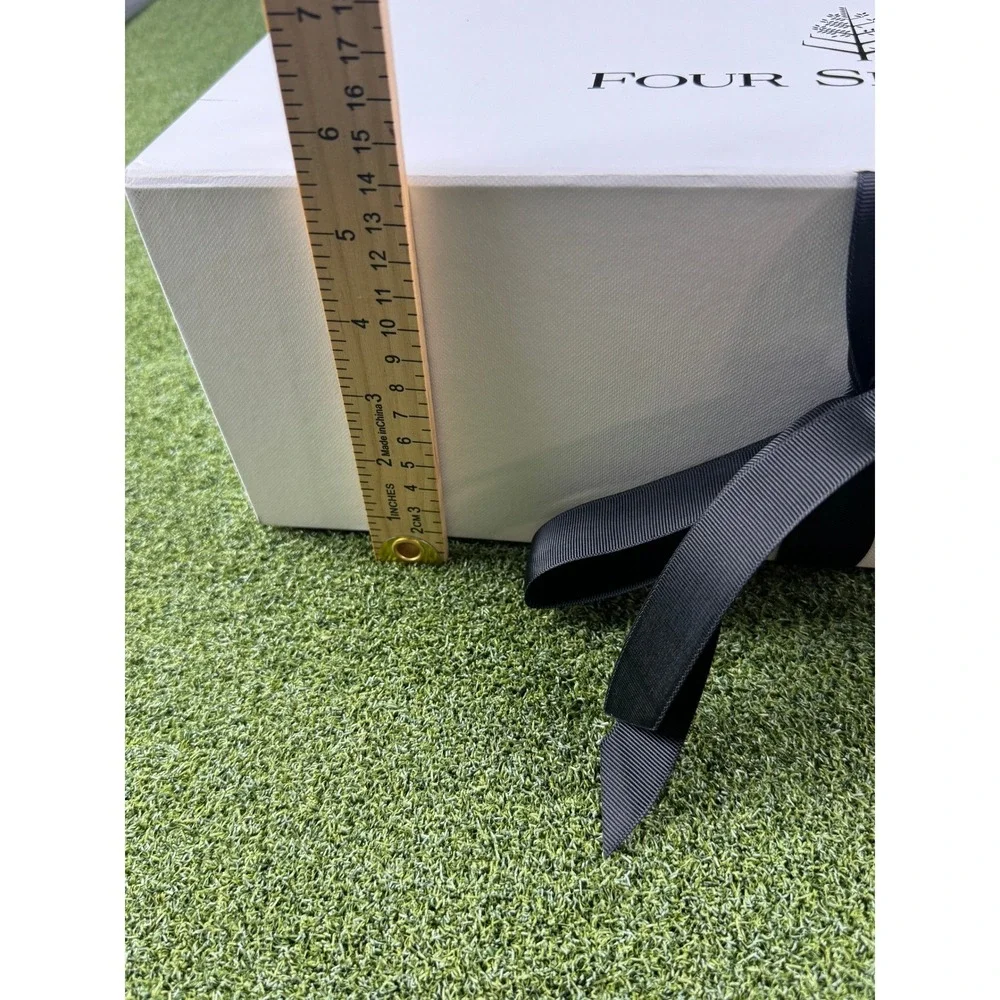 Four Seasons Hotels Luxury White Large‎ Square Gift Box with Black Ribbon Tie